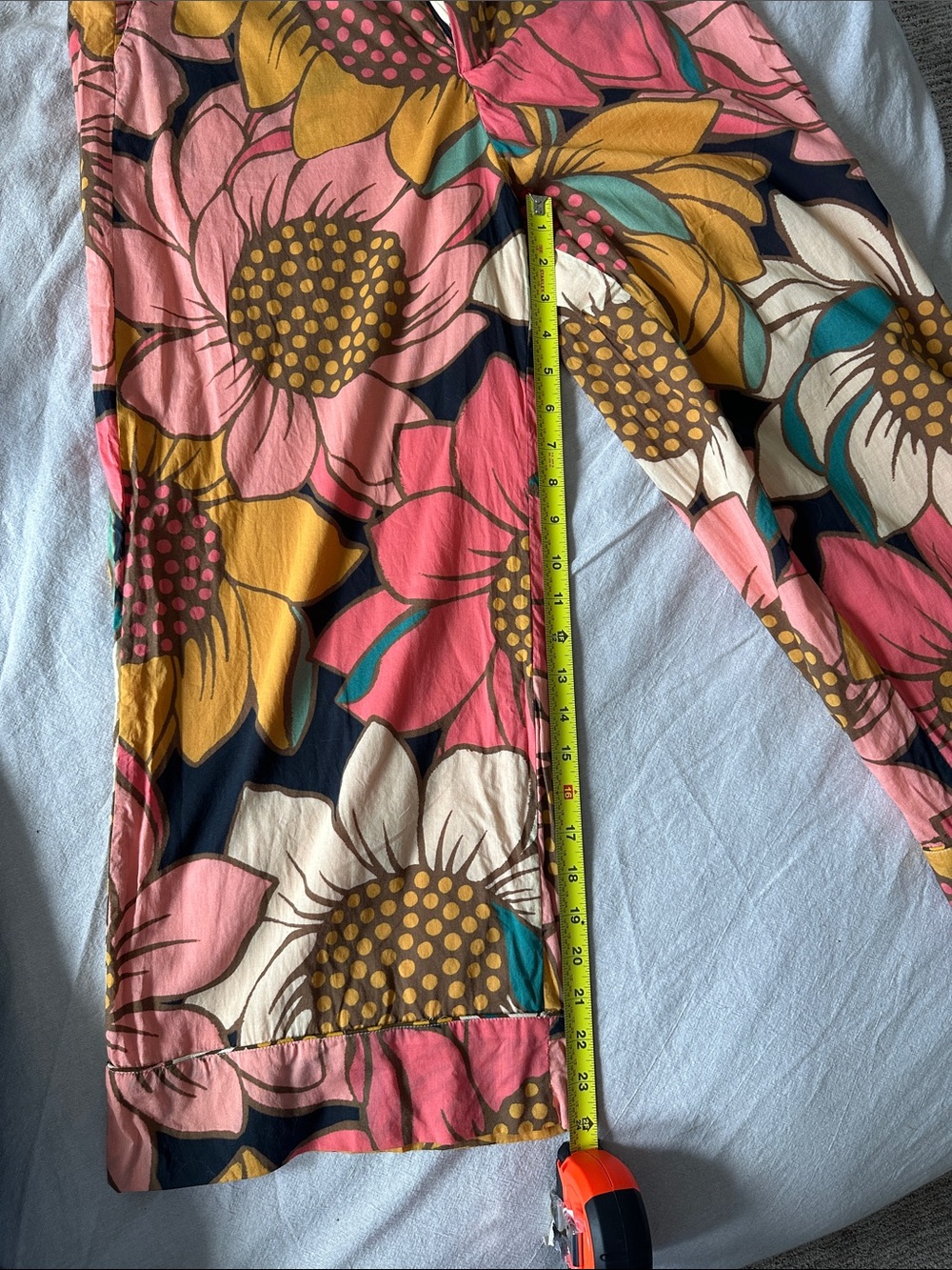 FARM Rio Pink Yellow Floral Wide-Leg Pants - Picture 5 of 7